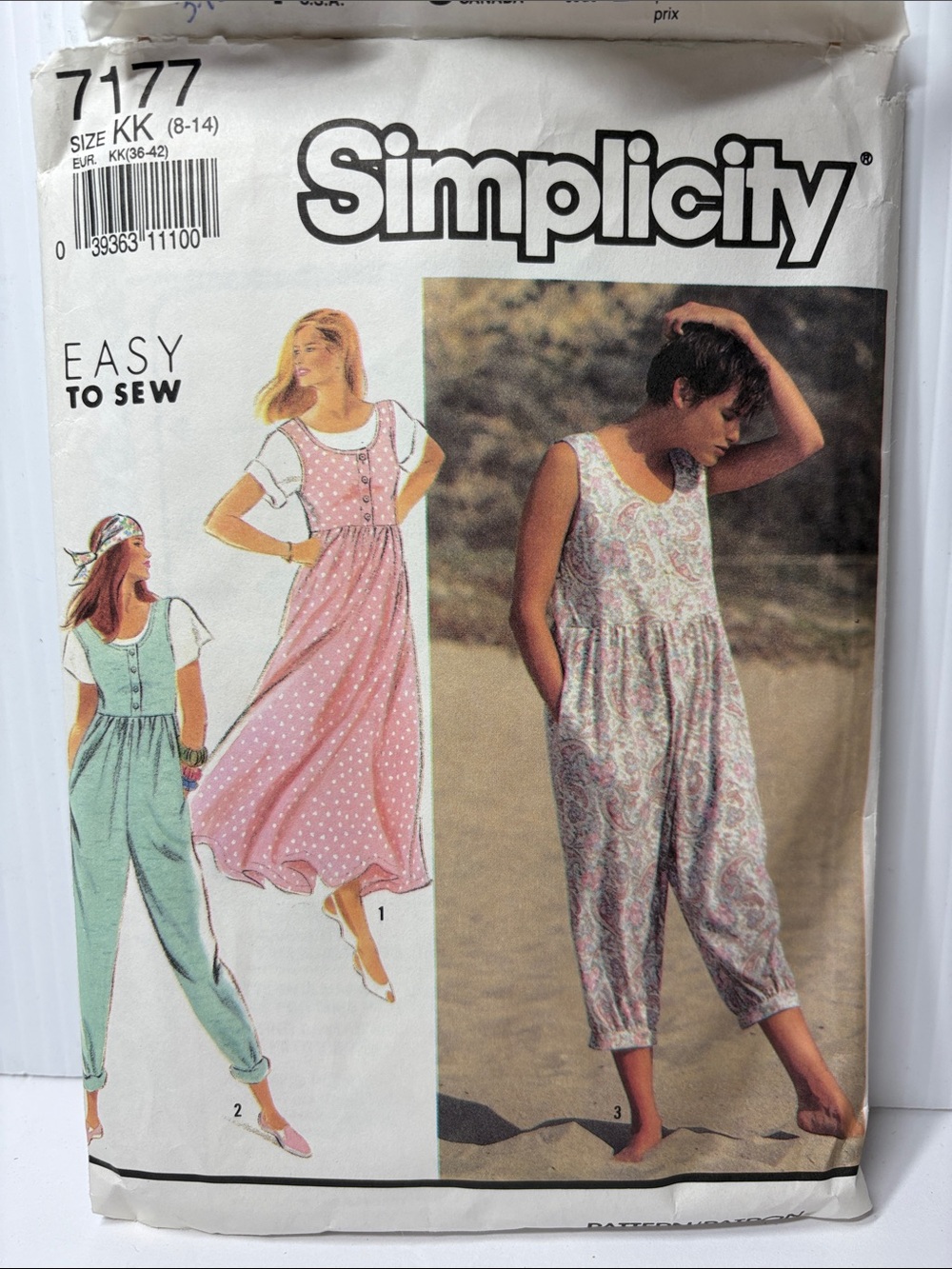 Simplicity 7177 Jumper & Jumpsuit Patterns 1990’s size 8-14